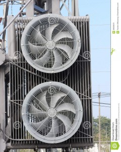 Ventilatorji za hlajenje radiatorjev hladilnega sistema močnostnega transformatorja