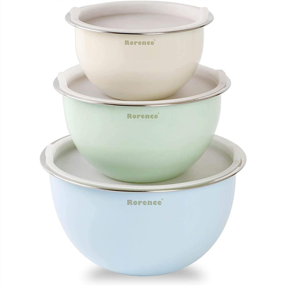 Stainless Steel Mixing Bowls with Lids: Stack Able Colorful Mixing Bowls for Kitchen