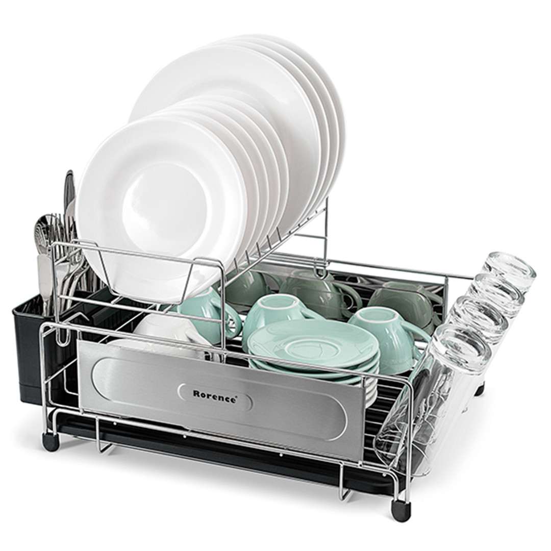 Large Dish Drying Rack -2 Tier Multifunctional Dish Rack for Kitchen Counter
