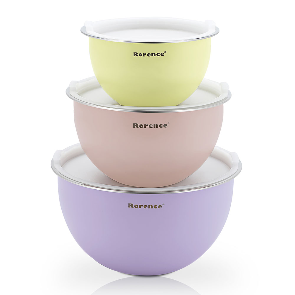 Colorful Mixing Bowls Set for Baking with Lids Nesting Bowls