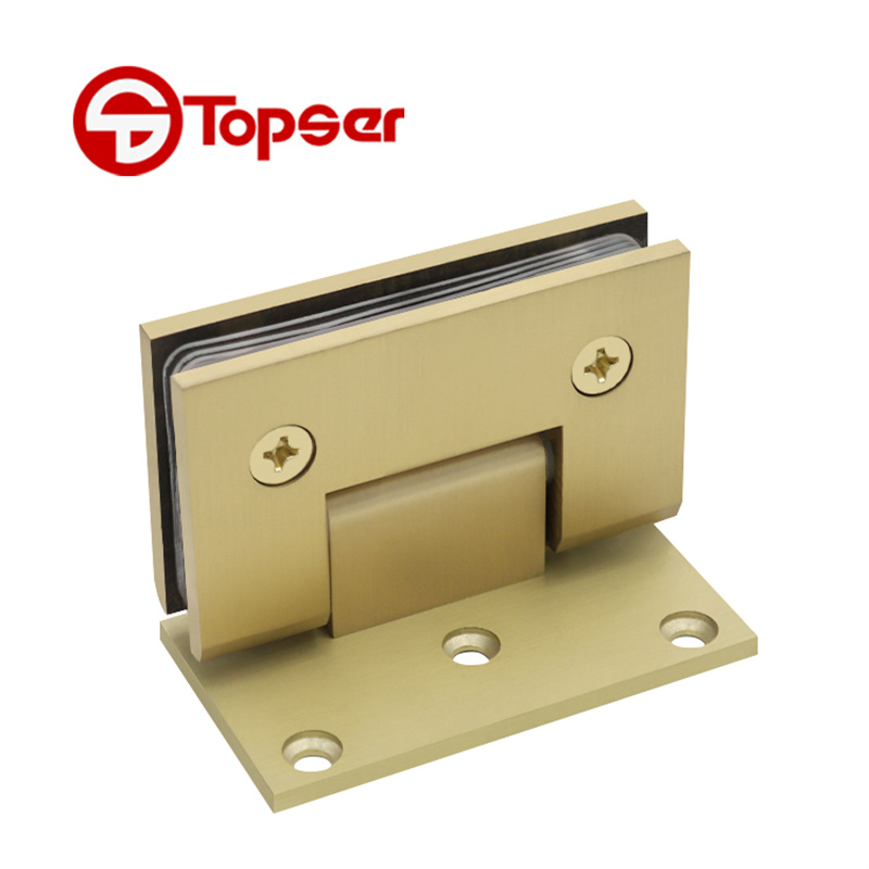 Solid Brass 90 Degree Square Wall Mount Offset Back Plate Shower Door Hinge