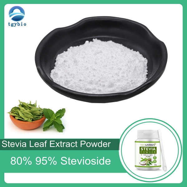 Liefern Sie den Süßstoff Stevia-Blattextrakt-Pulver 80 % 95 % Steviosid