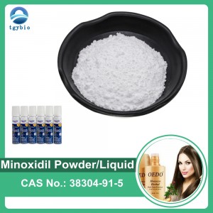 99% 순수한 탈모 방지 원료 미녹시딜 분말 5% 미녹시딜 액체 CAS 38304-91-5