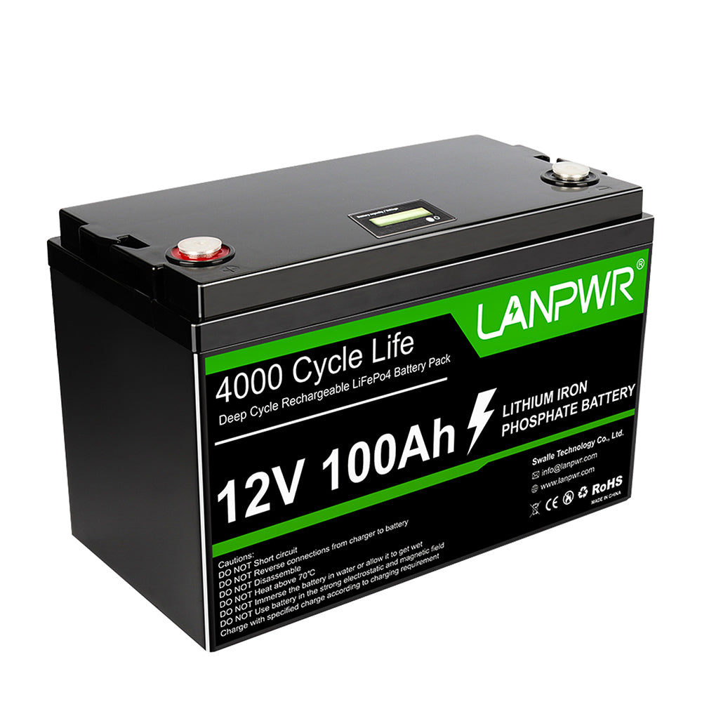MOOSIB 12V 100Ah LiFePO4 Battery, Built-In 100A BMS, 1280Wh Energy