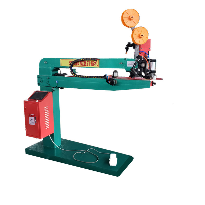 Máquina de coser cajas de cartón tipo servo doble manual de alta calidad, máquina grapadora de cajas de pizza