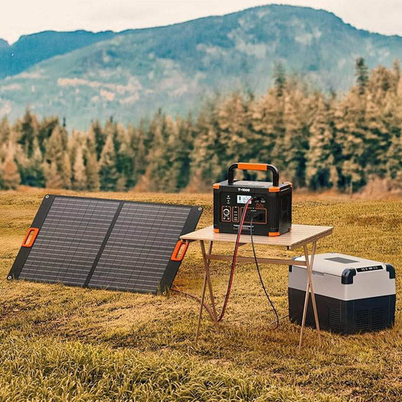 휴대용 발전소 1000W, 999Wh 태양열 발전기(110V AC 콘센트 포함), PD 60W 고속 충전 백업 리튬 배터리 팩 야외 가족 캠핑 여행 비상 RV 차량용 전원 공급 장치