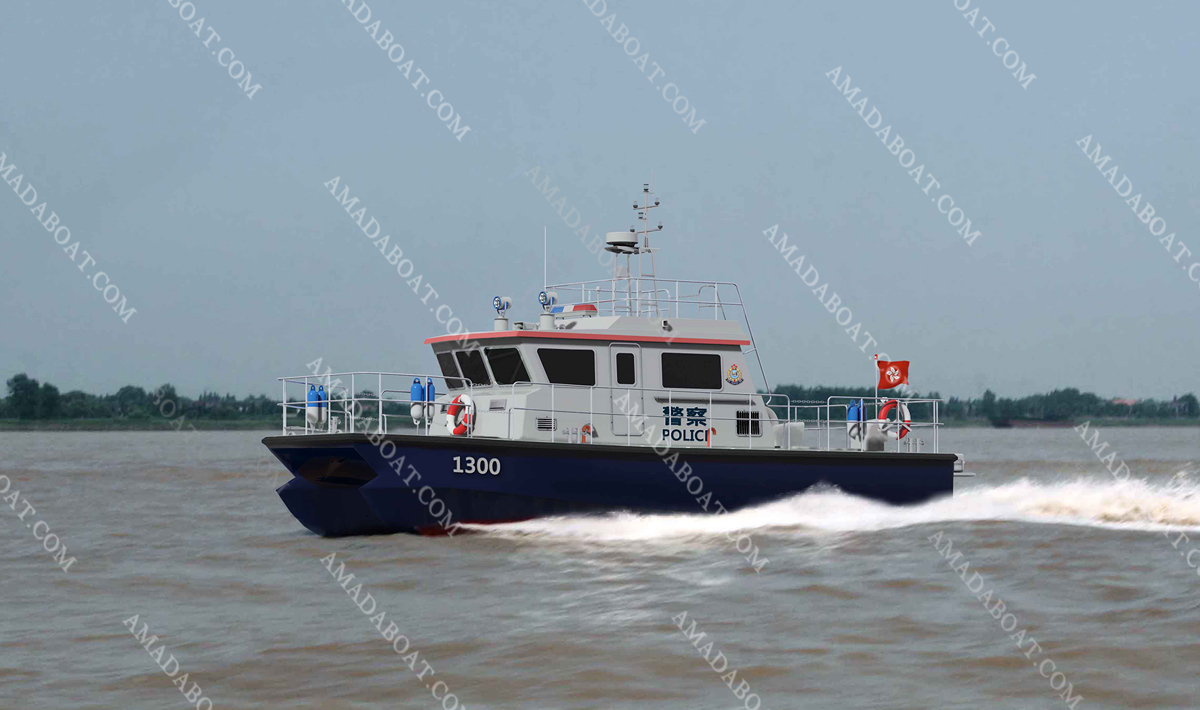 Fast Catamaran Patrol Craft 1300d For Police Force