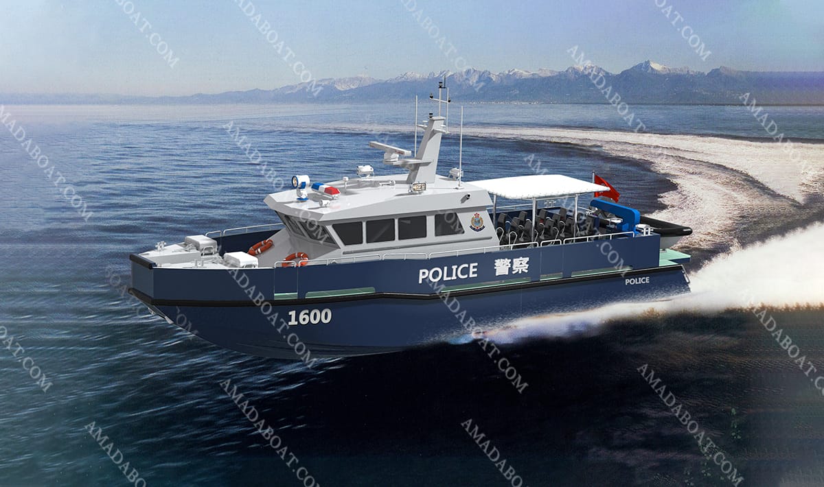 Fast Catamaran Patrol Boat 1600 For Police Force