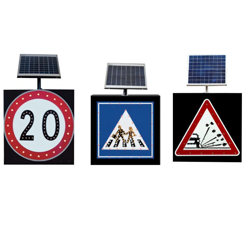 Outdoor LED solar road sign warning sign
