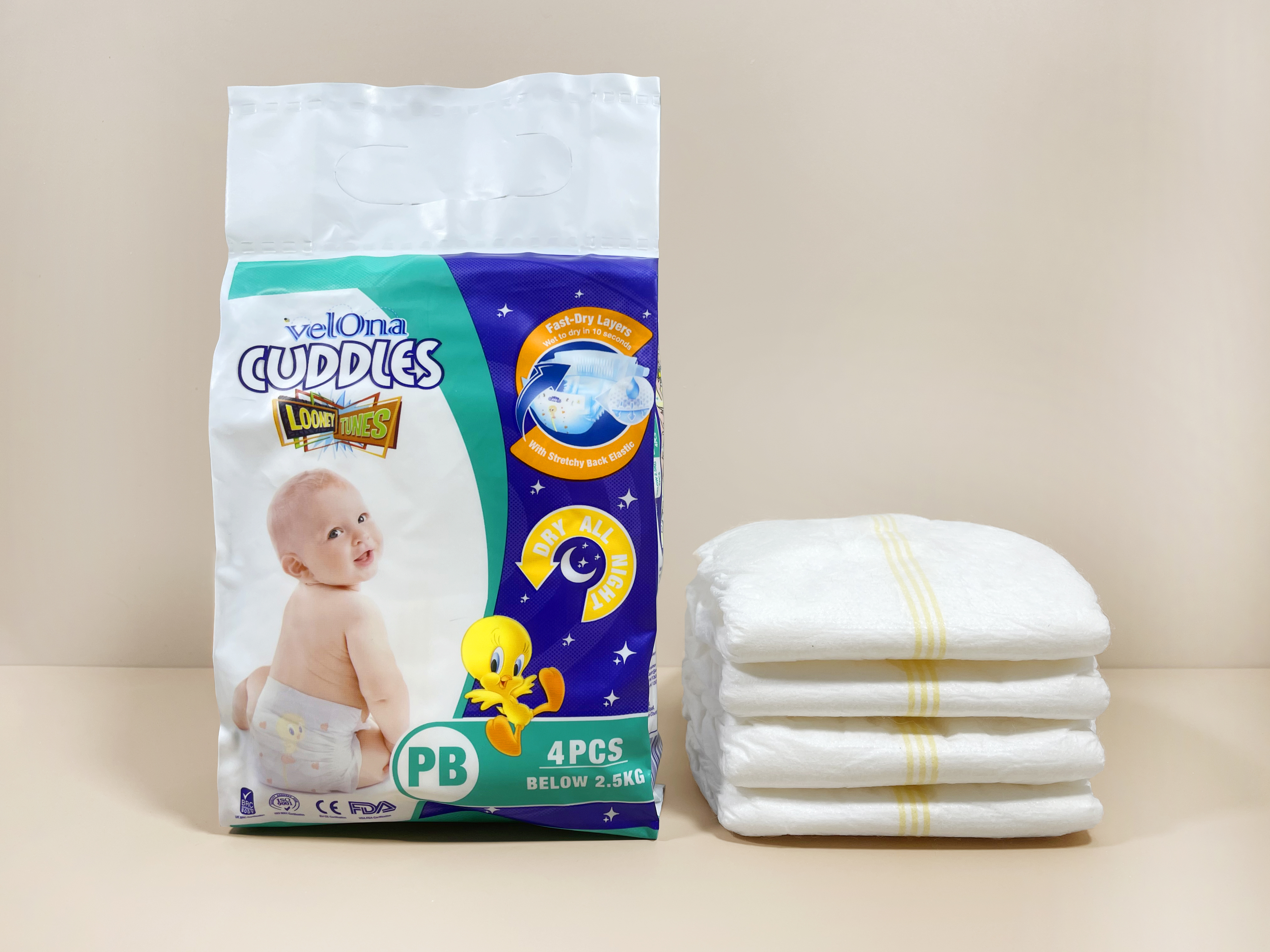 Sinica Lupum Sinis OEM&ODM Siccum et Mitis Baby Diapers Solidum Disposable Dormiens Baby Diaper cum Elastica ...