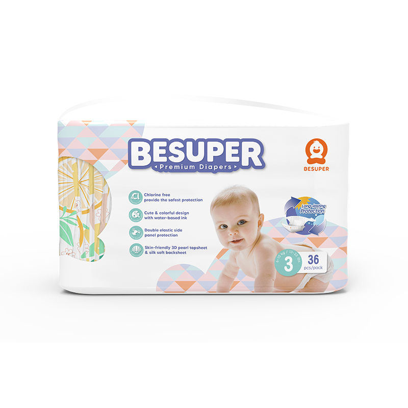Besuper Premium Baby Diaper bakeng sa Bahoebi ba Lefatše, Baphatlalatsi le OEM