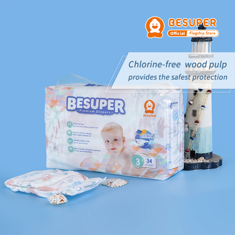 Besuper Premium Baby Diaper kubacuruzi bo ku isi, abakwirakwiza, na OEM