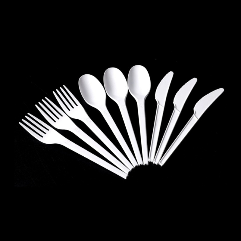 Eco Friendly Biodegradable PLA Disposable Cutlery Forks Knives and Spoons