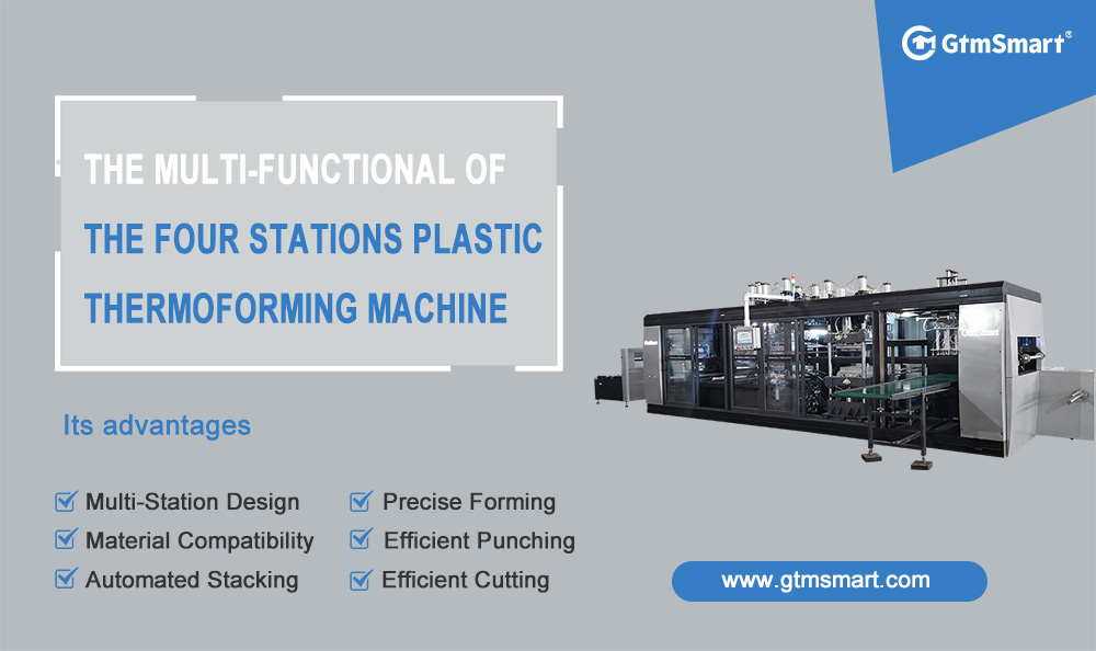The Multi-functional of the Four Stations Plastic Thermoforming Machine HEY02