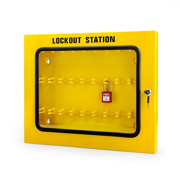 Stasiun Gembok Pengaman Kit Kotak Loto Stasiun Kunci Solusi Penguncian Tagout Terpasang Di Dinding 30-bit