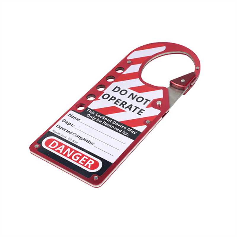 Cerrojo de etiquetado de candado de seguridad de 8 orificios de aluminio a presión con etiqueta grabable en color rojo