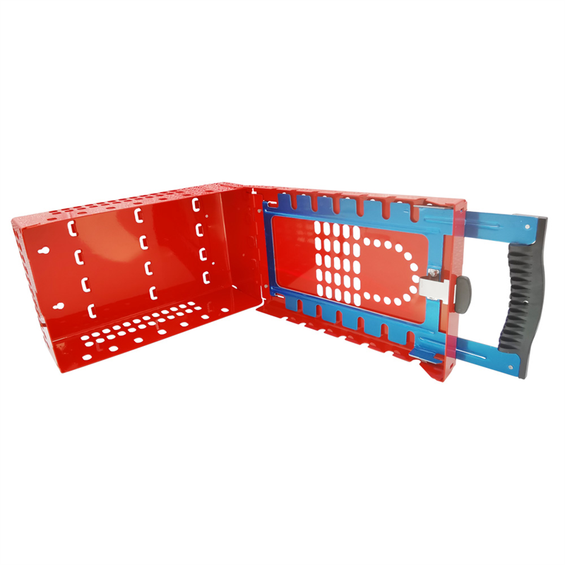 Kırmızı Taşınabilir Güvenlik Asma Kilit Metal Çelik Loto Lokavt Etiketleme Kutusu İstasyonu