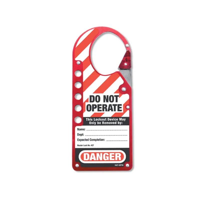 /red-writable-labeled-snap-on-alluminium-8-holes-safety-padlock-tagout-hasp-product/