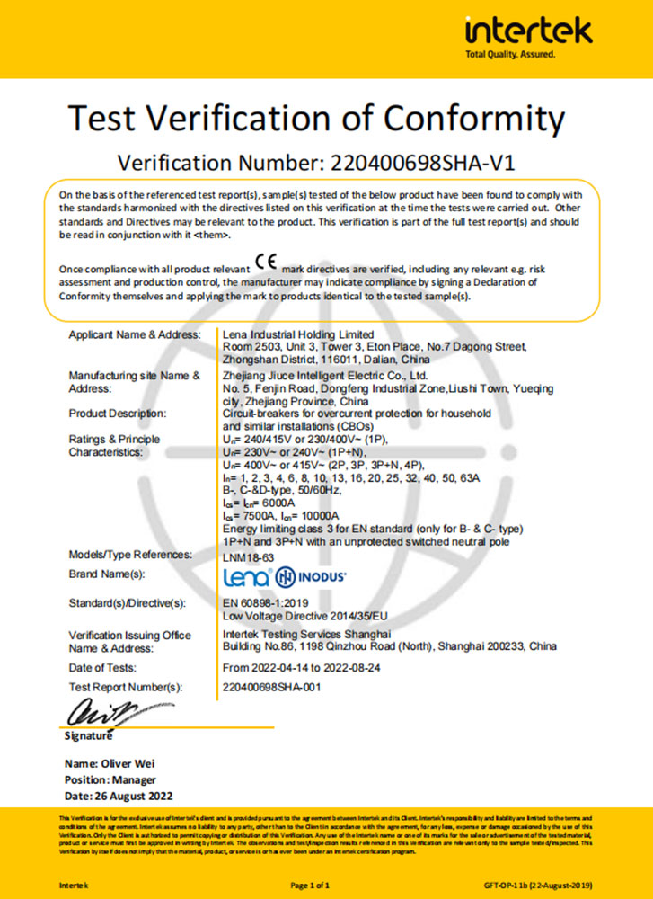 Certyfikat LVDun6