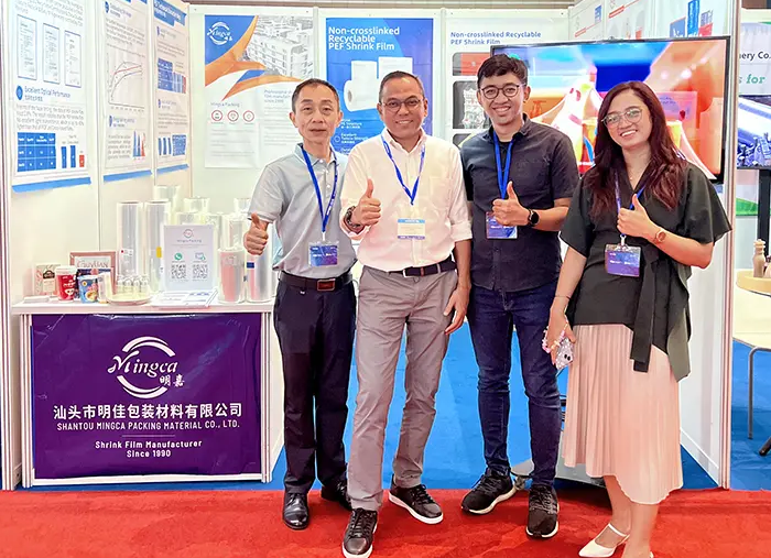 The second station of the global tour—— Indonesian PPPEXPO packaging equipment exhibition，Mingca Packing's PEF shrink film solution attracted customers attention