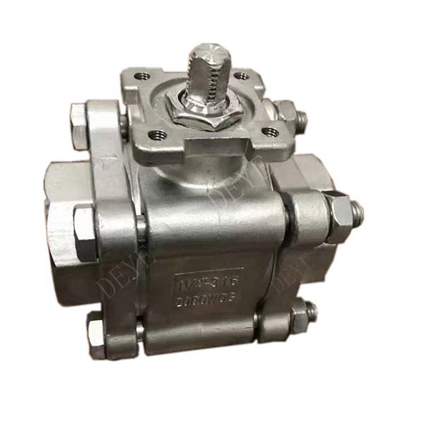 3-PC spit ss 2000PSI ball valve with NPT