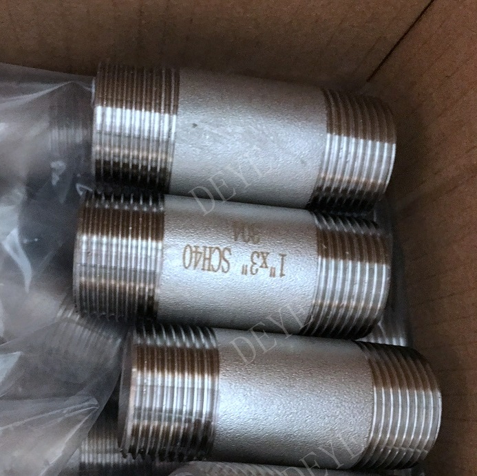 Discount wholesale Sch40 Socket -
  Stainless steel 304  316 pipe Nipple with SCH40 SCH80 – Deye