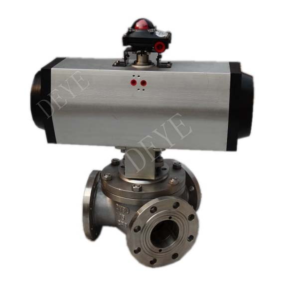 Factory Free sample 5a Butterfly Valve -
  3-way flanged ball valve with pneumatic actuator BV-16-3WYF – Deye