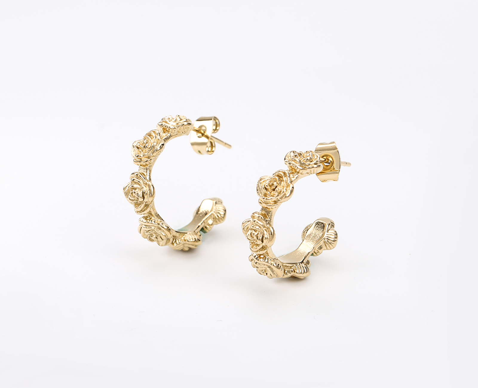 Stilvolle Ohrringe aus Stahlgold-1zc6