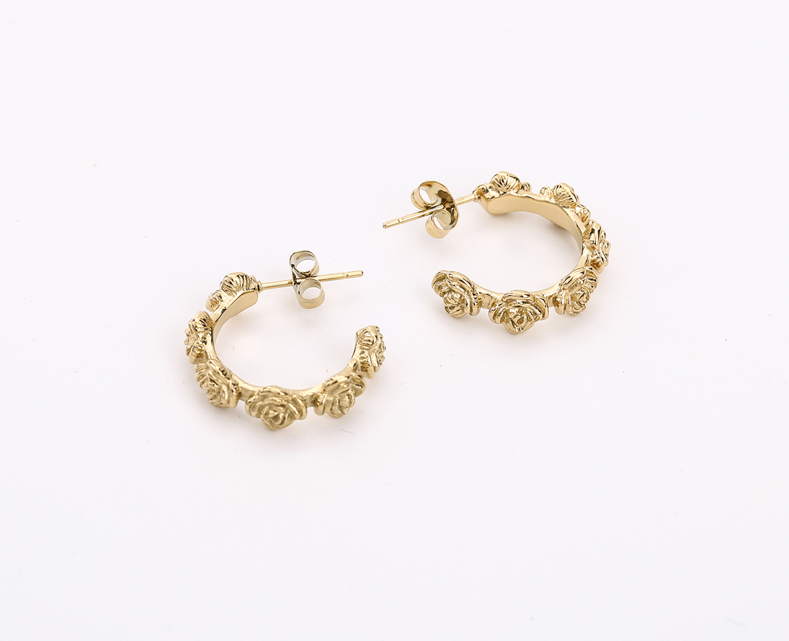 steel gold stylish earrings-2exx