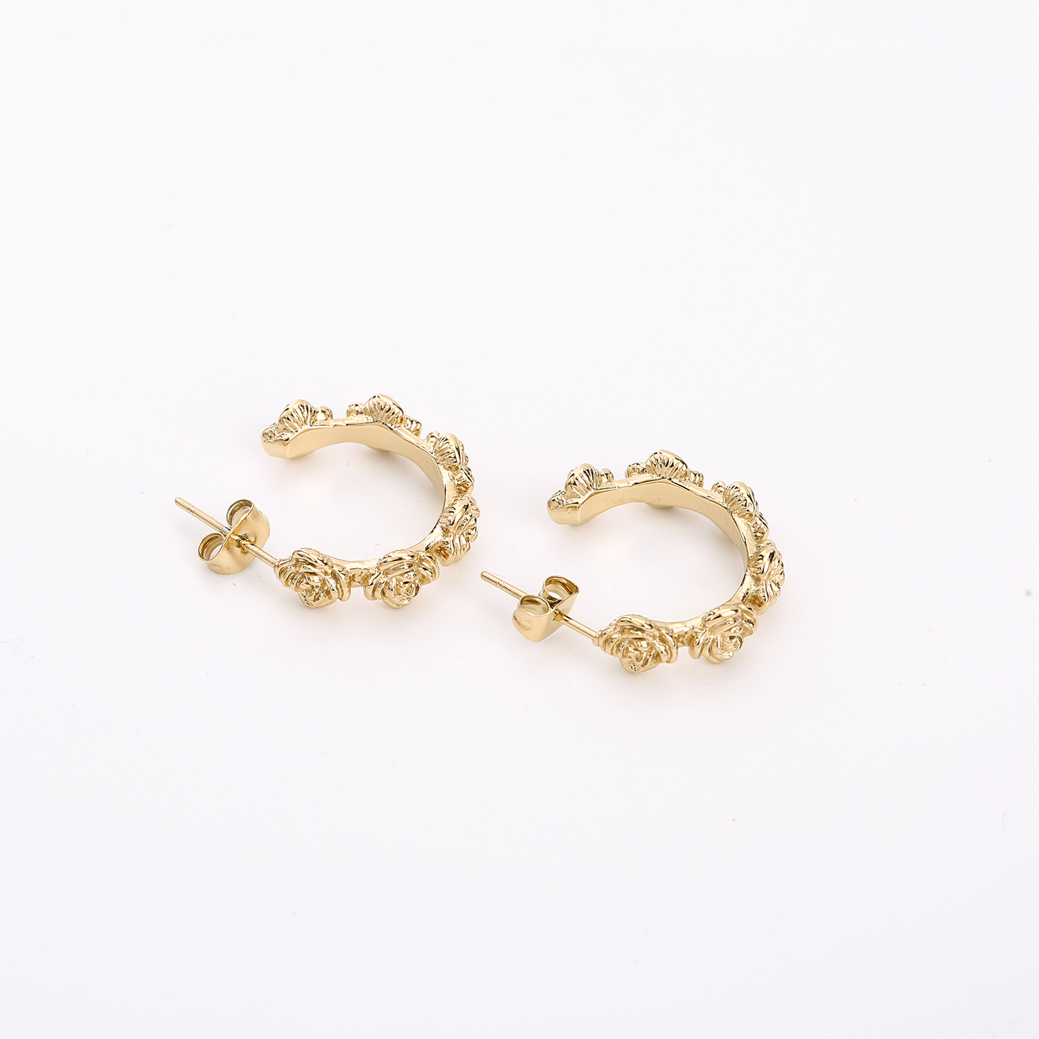 Stilvolle goldene Ohrringe aus 316L-Edelstahl mit Diamant (2)ncv