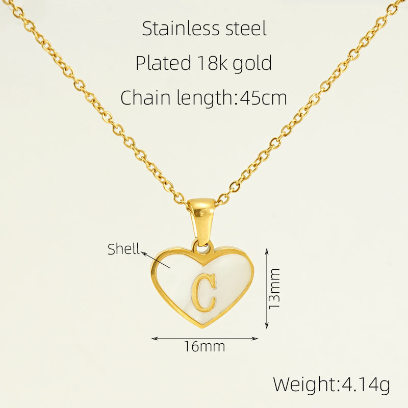 Collier initial avec pendentif coeur en or 18 carats pour femme (12)ajq