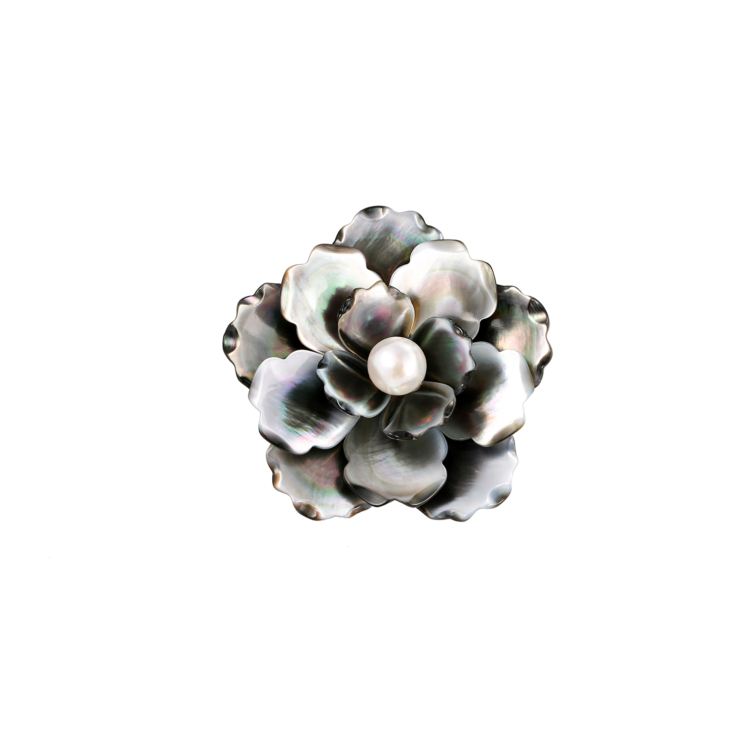 Fashion shell brooch pin for women and girls stylish flowers brooch with created crystal