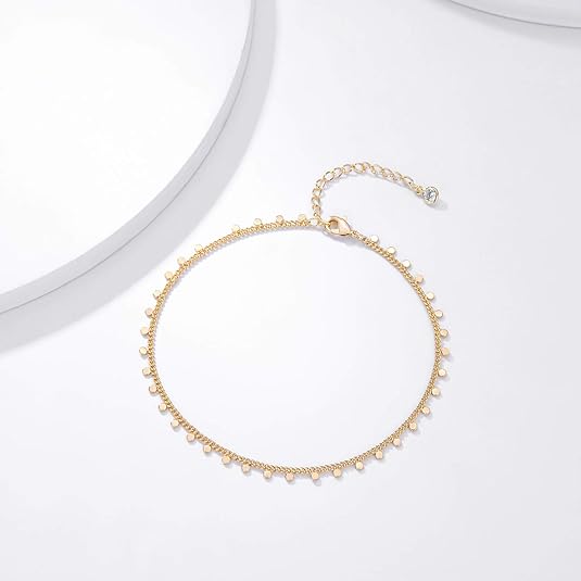 Bracelet de cheville imperméable en acier inoxydable, chaîne de pied de plage en or 14 carats pour femmes et filles