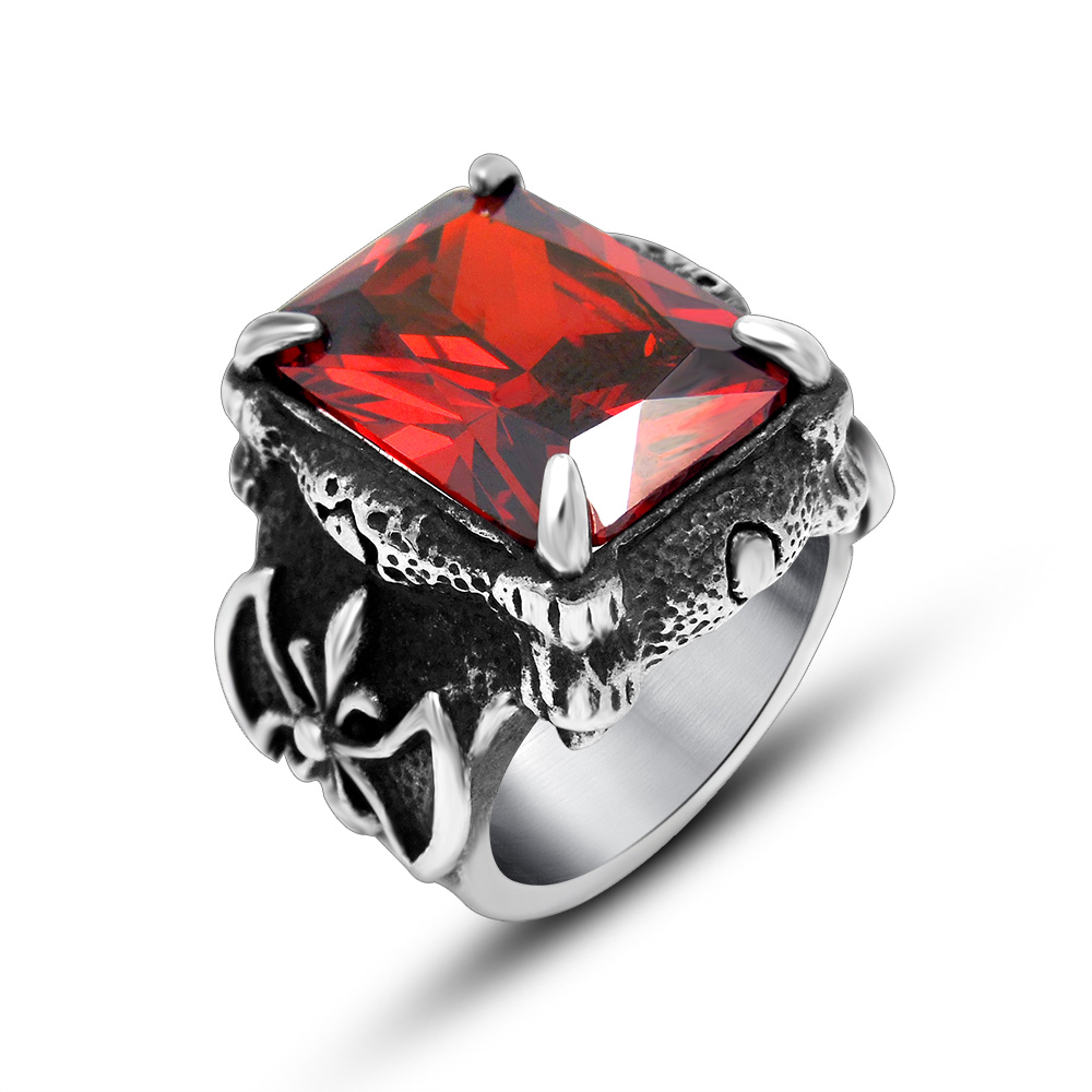 Personalizar jóias masculinas motociclista dedo zircão anel robusto de aço inoxidável anéis de promessa masculinos