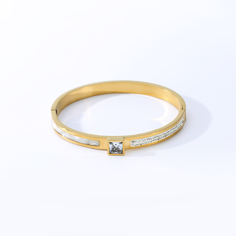 Gelang cangkuk gelang tangan nipis gelang perhiasan bersalut emas 14k untuk wanita