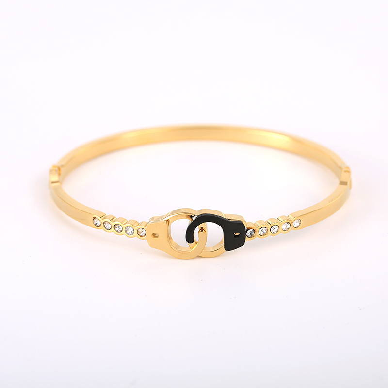 Stainless Steel 18K Gold Plated Jewelry Bangle Handcuff  Bracelet for women