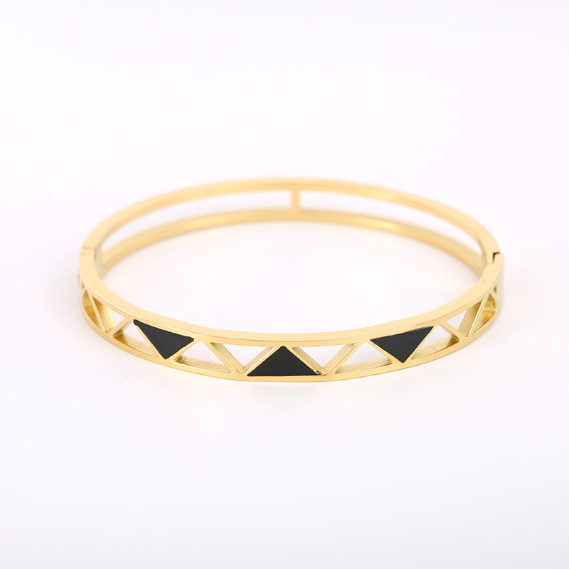 Custom 18K gold fashion bangle stainless steel women bracelet