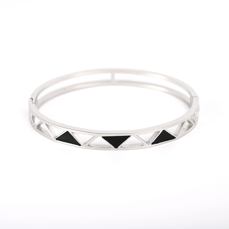 Mode-sieraden Driehoek Acryl Uitgehold 18K Goud Roestvrij Stalen Armband Bangles Voor Vrouw Meisjes