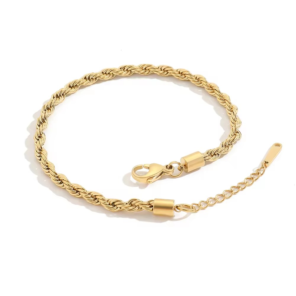 Stunning 14K Gold Plated Stainless Steel Sexy Anklet for Men