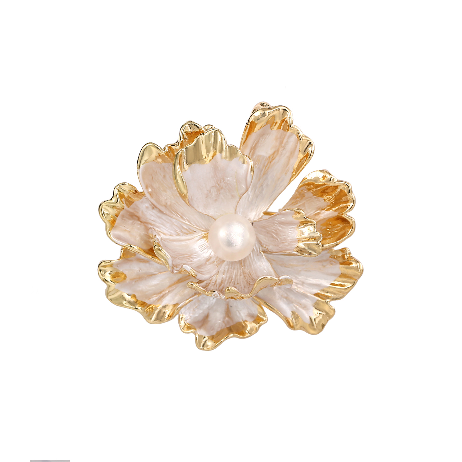 Concubina Mãe Presente Natural Shell Flor Broche Elegante Cheongsam Casaco Acessórios de Pérola