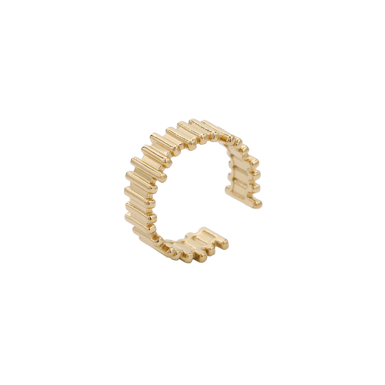 Onregelmatige patronen geometrische roestvrijstalen 18K goud Ins verstelbare open ring voor dames