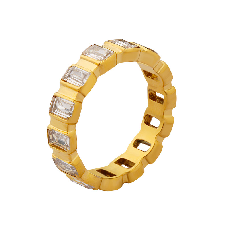 Fede nuziale in oro con anello di diamanti da laboratorio a prezzo di fabbrica