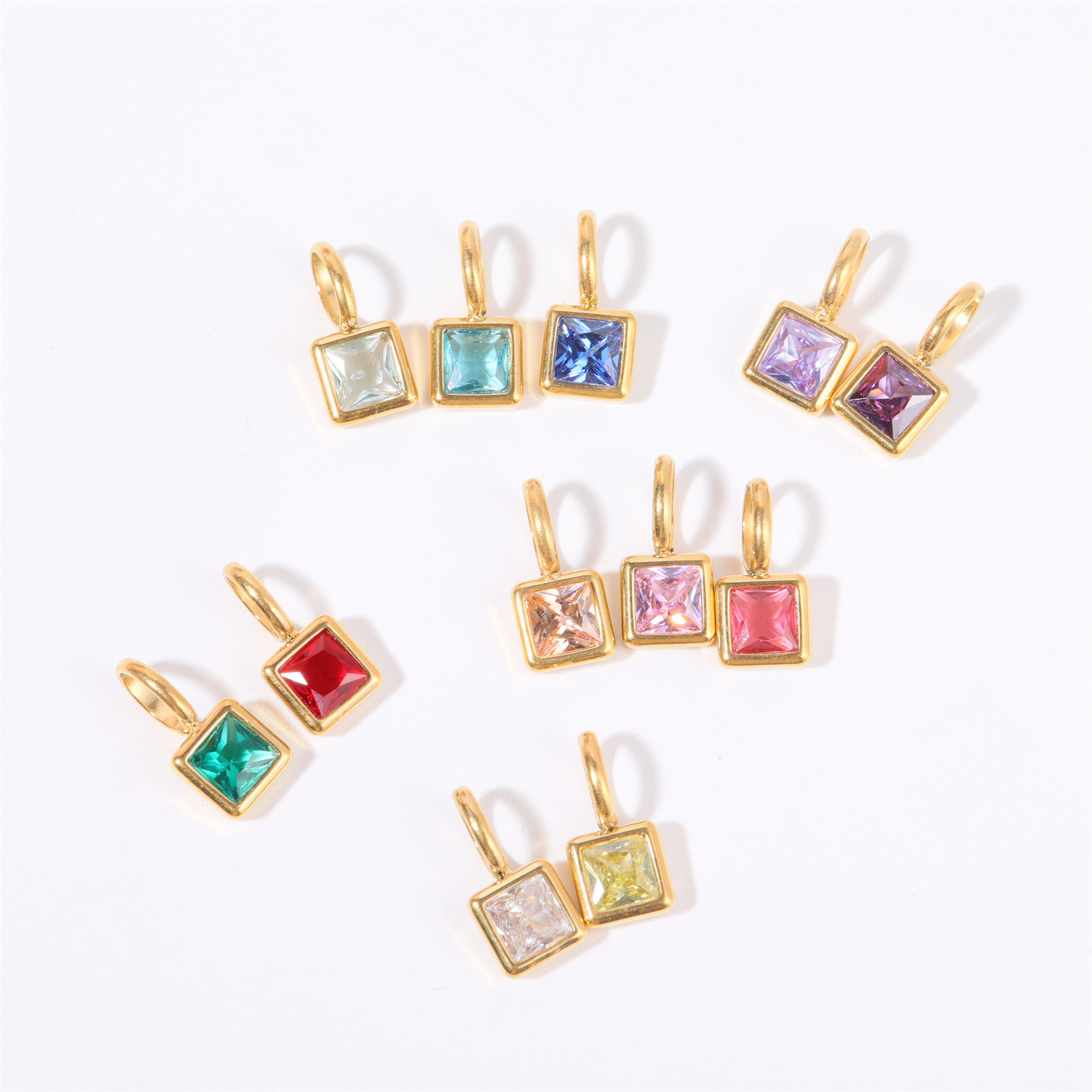 Colorful birthstone pendant jewelry DIY accessories
