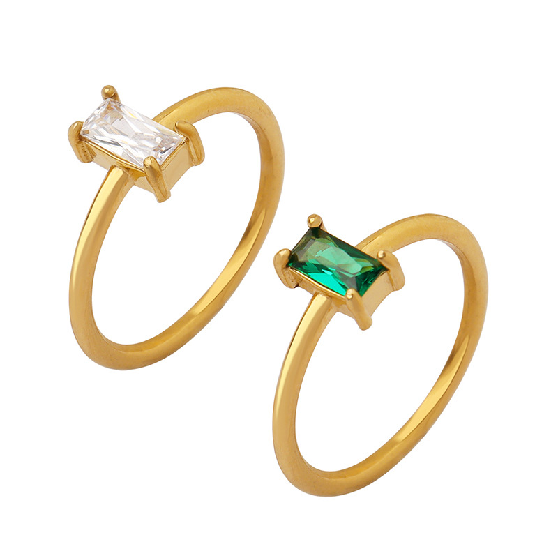 Gold plated jewelry women zircon rings