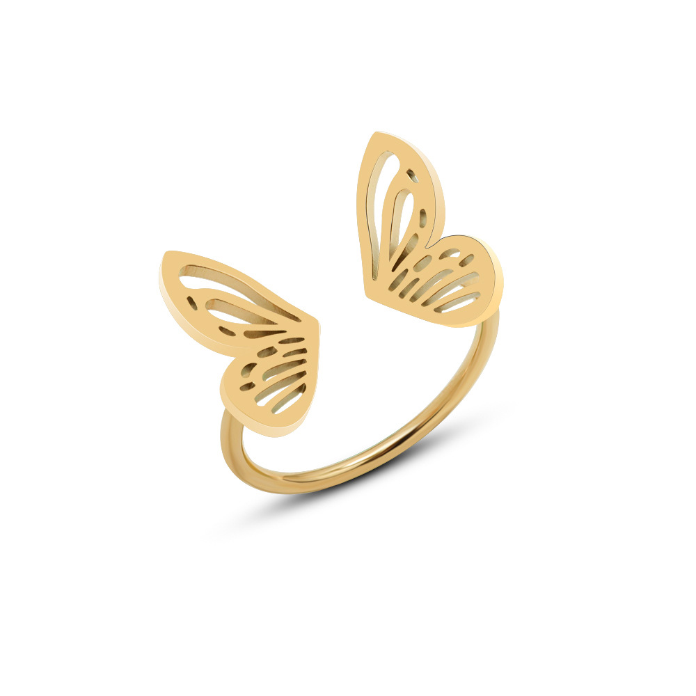 Anel de joias femininas com design de borboleta personalizado