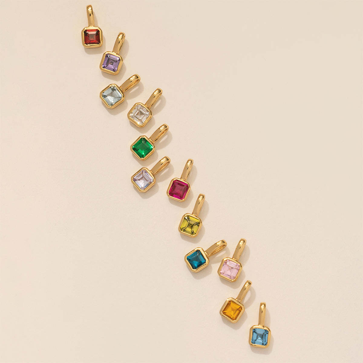 Colorful birthstone pendant jewelry DIY accessories