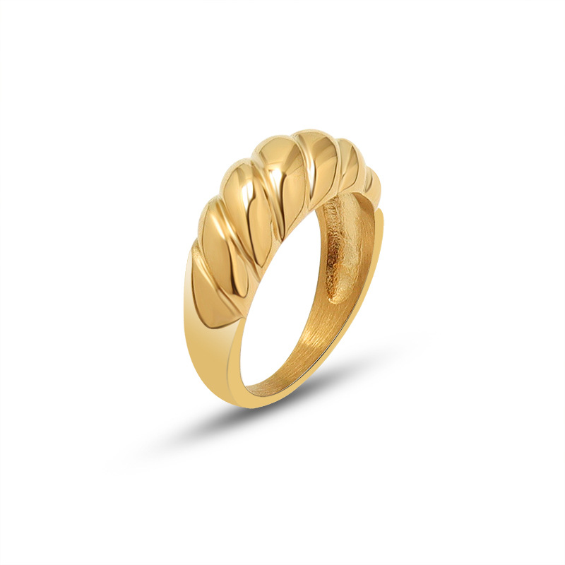 Złote, masywne pierścionki Damskie pierścionki ze stali nierdzewnej