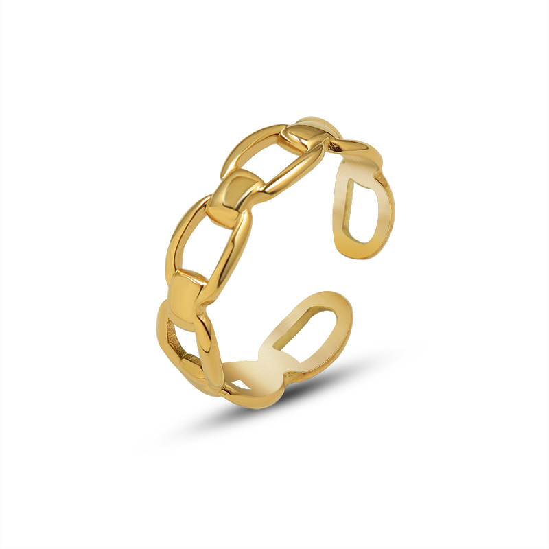 Adjustable 14k gold plated ring for women