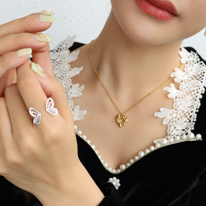 Custom butterfly design women jewelry ring
