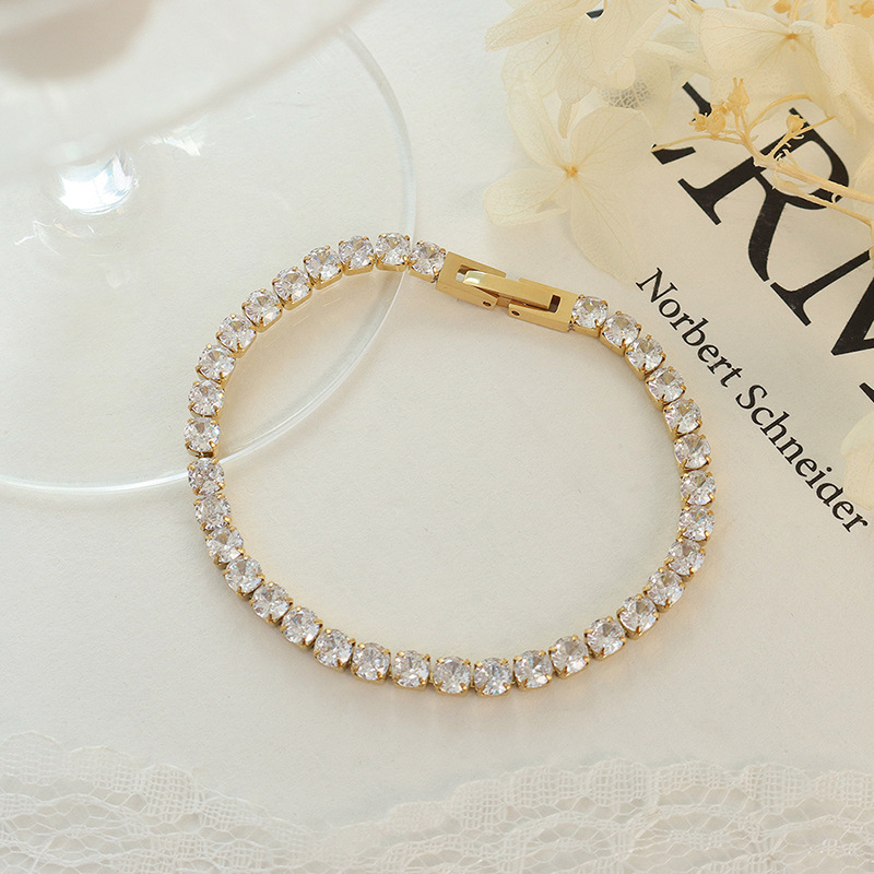 18K gold plated zircon tennis bracelet for girl